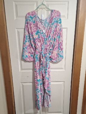 Proud Poppy "Polly" Maxi Dress - Destiny Print - 20 - Floral Pink Blue